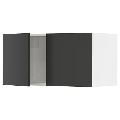 SEKTION kitchen cabinet in matte black with sleek, square design and modern, smooth surfaces.