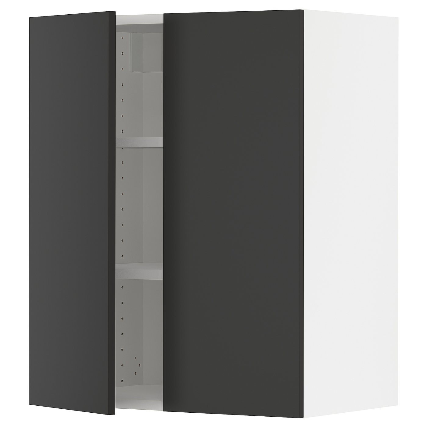 SEKTION wall cabinet with 2 doors, white/Nickebo matte anthracite ...