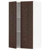 SEKTION Wall cabinet with 2 doors, white/Sinarp brown, 24x15x40 "