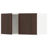 SEKTION Wall cabinet with 2 doors, white/Sinarp brown, 30x15x15 "