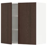 SEKTION Wall cabinet with 2 doors, white/Sinarp brown, 30x15x30 "