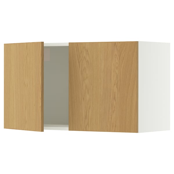 SEKTION Wall cabinet with 2 doors, white/Sinarp oak veneer, 36x15x20 "
