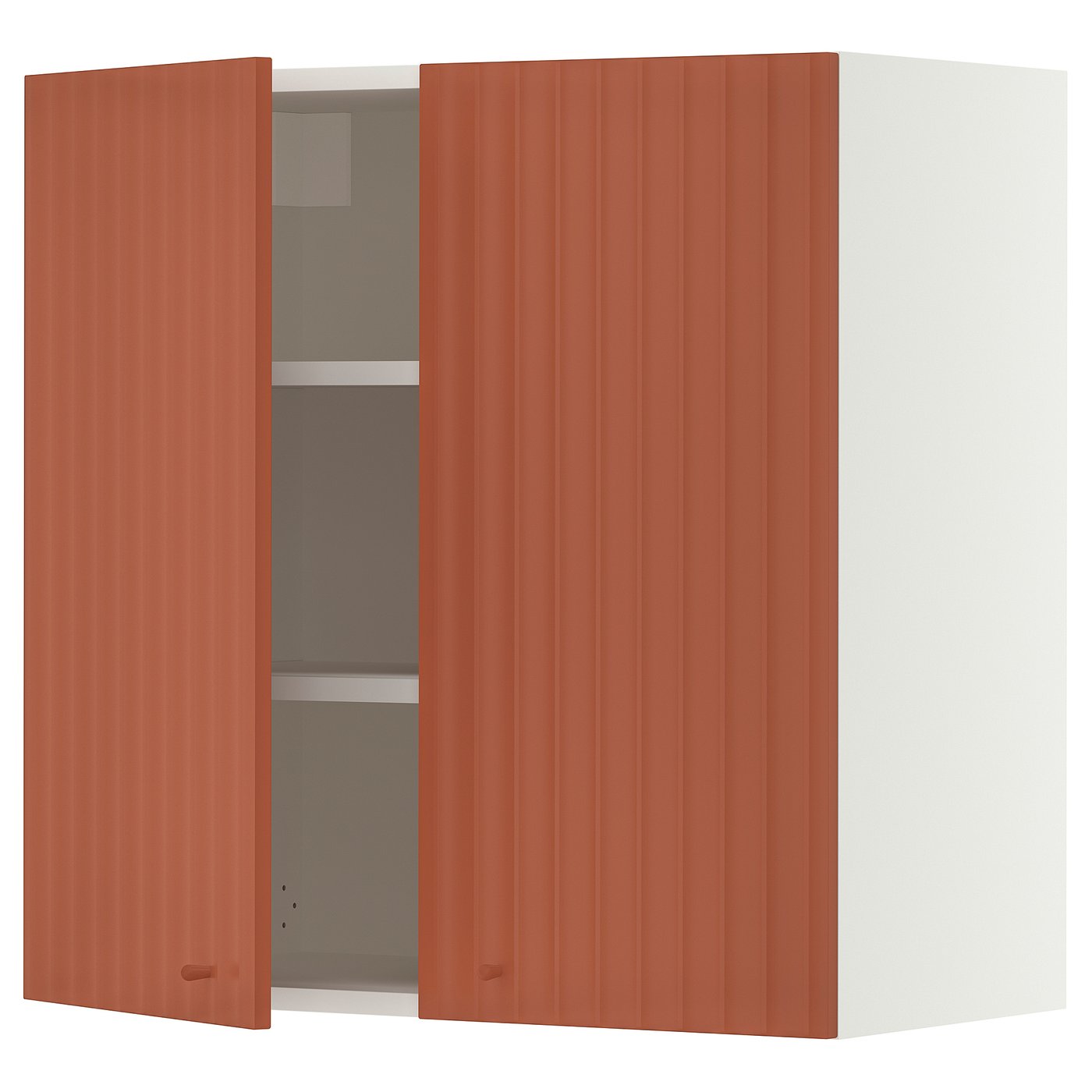 SEKTION wall cabinet with 2 doors, white/Terrsjö red-brown wave