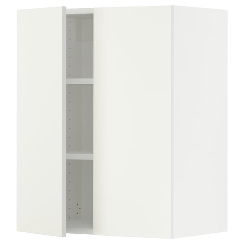 White SEKTION kitchen cabinet; modern, rectangular, with 3 shelves.