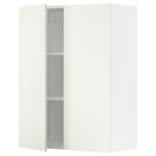 An ikea SEKTION kitchen cabinet in white with adjustable shelves and a soft-closing hinge.