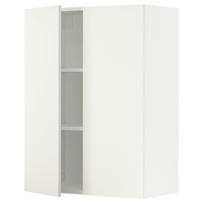 An ikea SEKTION kitchen cabinet in white with adjustable shelves and a soft-closing hinge.