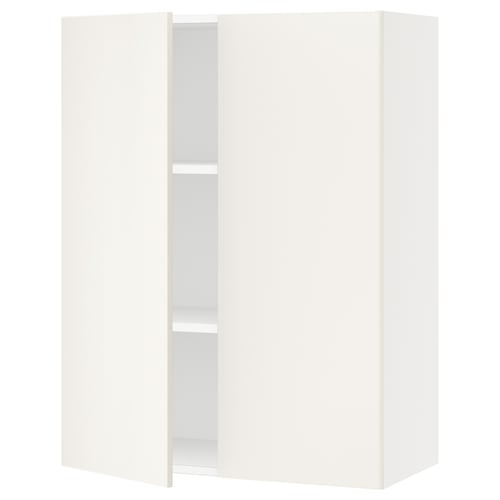 A modern white SEKTION kitchen cabinet with a square design and smooth surfaces.