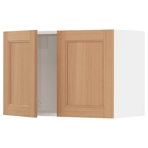 SEKTION oak kitchen cabinet, white interior, wood doors, 25-year guarantee.