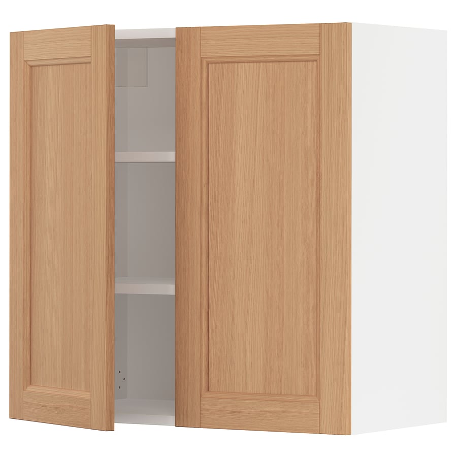 SEKTION wall with 2 doors, white/Vedhamn oak, 30x15x30" IKEA