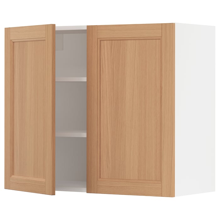 SEKTION wall with 2 doors, white/Vedhamn oak, 36x15x30" IKEA