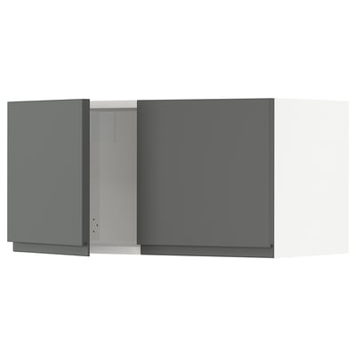 SEKTION Wall cabinet with 2 doors, white/Voxtorp dark gray, 30x15x15 "