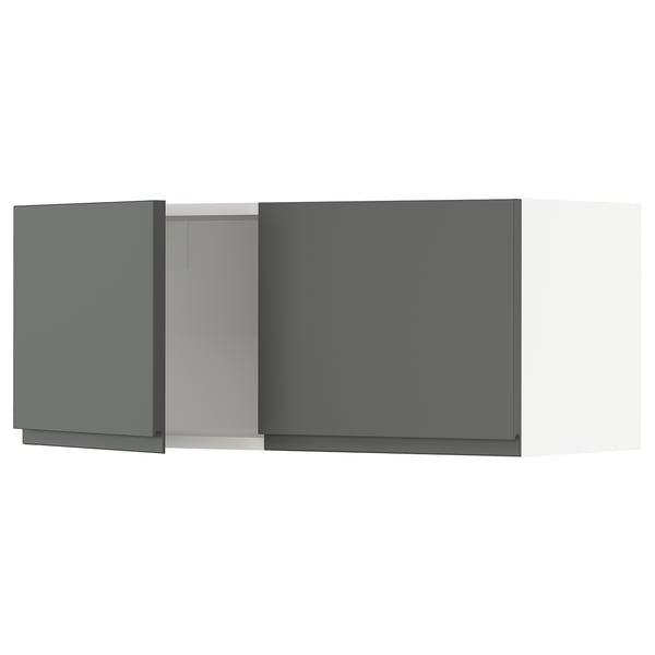 SEKTION Wall cabinet with 2 doors, white/Voxtorp dark gray, 36x15x15 "