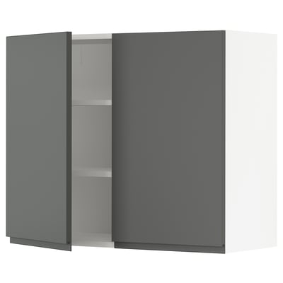 SEKTION Wall cabinet with 2 doors, white/Voxtorp dark gray, 36x15x30 "