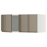SEKTION Wall cabinet with 2 doors, white/Voxtorp high-gloss dark grey-brown, 36x15x15 "