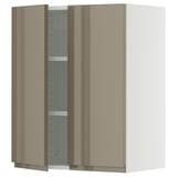 SEKTION Wall cabinet with 2 doors, white/Voxtorp high-gloss dark grey-brown, 24x15x30 "