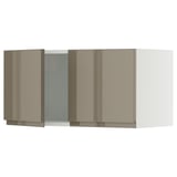SEKTION Wall cabinet with 2 doors, white/Voxtorp high-gloss dark grey-brown, 30x15x15 "