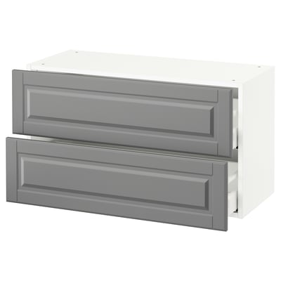 SEKTION Wall cabinet with 2 drawers, white Maximera/Bodbyn gray, 36x15x20 "