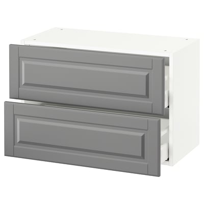 SEKTION Wall cabinet with 2 drawers, white Maximera/Bodbyn gray, 30x15x20 "