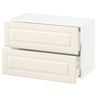 SEKTION Wall cabinet with 2 drawers, white Maximera/Bodbyn off-white, 30x15x20 "