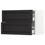 SEKTION Wall cabinet with 2 drawers, white Maximera/Lerhyttan black stained, 30x15x20 "