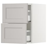 SEKTION Wall cabinet with 2 drawers, white Maximera/Lerhyttan light gray, 15x15x20 "