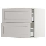 SEKTION Wall cabinet with 2 drawers, white Maximera/Lerhyttan light gray, 24x15x20 "