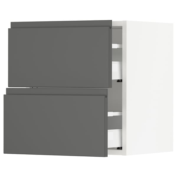 SEKTION Wall cabinet with 2 drawers, white Maximera/Voxtorp dark gray, 18x15x20 "