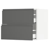 SEKTION Wall cabinet with 2 drawers, white Maximera/Voxtorp dark gray, 24x15x20 "