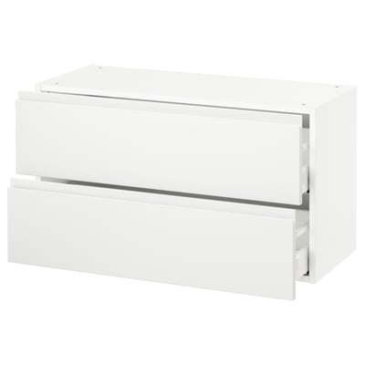 SEKTION Wall cabinet with 2 drawers, white Maximera/Voxtorp matte white, 36x15x20 "