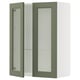 SEKTION Wall cabinet with 2 glass doors, white/Axstad gray-green, 30x15x40 "