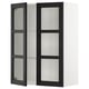SEKTION Wall cabinet with 2 glass doors, white/Lerhyttan black stained, 30x15x40 "