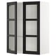 SEKTION Wall cabinet with 2 glass doors, white/Lerhyttan black stained, 30x15x40 "