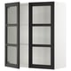 SEKTION Wall cabinet with 2 glass doors, white/Lerhyttan black stained, 36x15x40 "