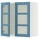 SEKTION Wall cabinet with 2 glass doors, white/Lerhyttan blue, 30x15x30 "