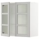 SEKTION Wall cabinet with 2 glass doors, white/Lerhyttan light gray, 30x15x30 "