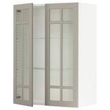 SEKTION Wall cabinet with 2 glass doors, white/Stensund beige, 30x15x40 "