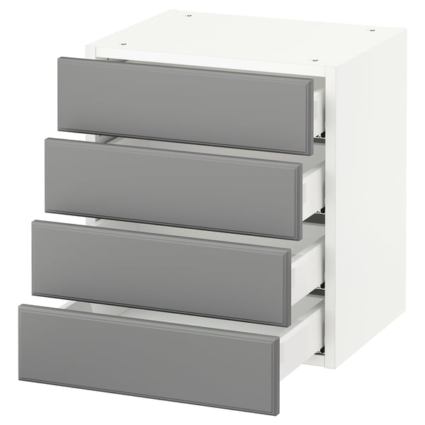 SEKTION Wall cabinet with 4 drawers, white Maximera/Bodbyn gray, 18x15x20 "