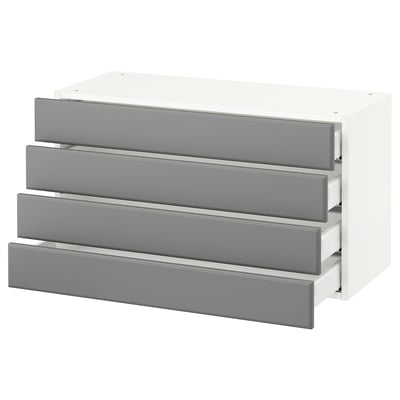 SEKTION Wall cabinet with 4 drawers, white Maximera/Bodbyn gray, 36x15x20 "