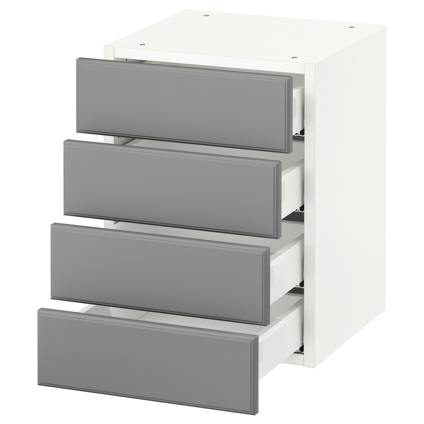 SEKTION wall cabinet with 4 drawers, white Maximera/Bodbyn gray