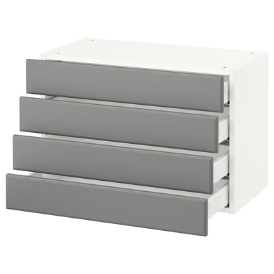 SEKTION Wall cabinet with 4 drawers, white Maximera/Bodbyn gray, 30x15x20 "
