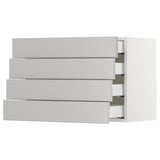 SEKTION Wall cabinet with 4 drawers, white Maximera/Lerhyttan light gray, 30x15x20 "