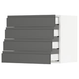 SEKTION Wall cabinet with 4 drawers, white Maximera/Voxtorp dark gray, 24x15x20 "