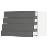 SEKTION Wall cabinet with 4 drawers, white Maximera/Voxtorp dark gray, 30x15x20 "