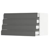 SEKTION Wall cabinet with 4 drawers, white Maximera/Voxtorp dark gray, 36x15x20 "