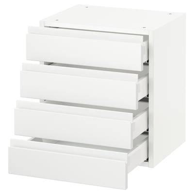 SEKTION Wall cabinet with 4 drawers, white Maximera/Voxtorp matte white, 18x15x20 "