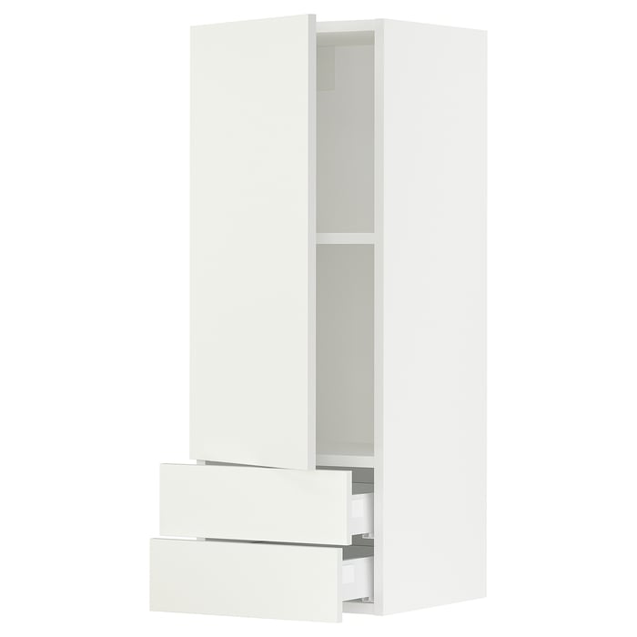 SEKTION wall with door/2 drawers, white/Vallstena white