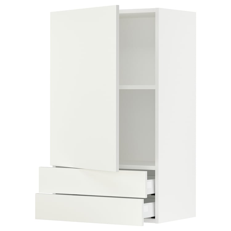 SEKTION wall with door/2 drawers, white/Vallstena white