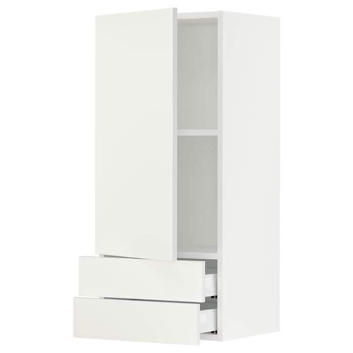 SEKTION wall with door/2 drawers, white/Vallstena white, 18x15x40" IKEA