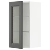 SEKTION Wall cabinet with glass door, white/Axstad dark gray, 15x15x30 "