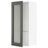 SEKTION Wall cabinet with glass door, white/Axstad dark gray, 18x15x40 "